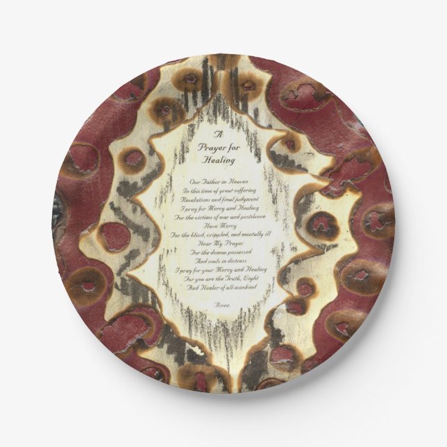 Prayer For Healing Paper Plates (Front)