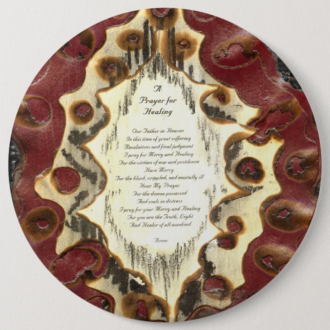 Prayer For Healing Pinback Button (Front)