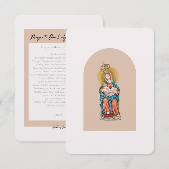 Prayer for Healthy Pregnancy - Our Lady  Thank You Card (Front/Back)