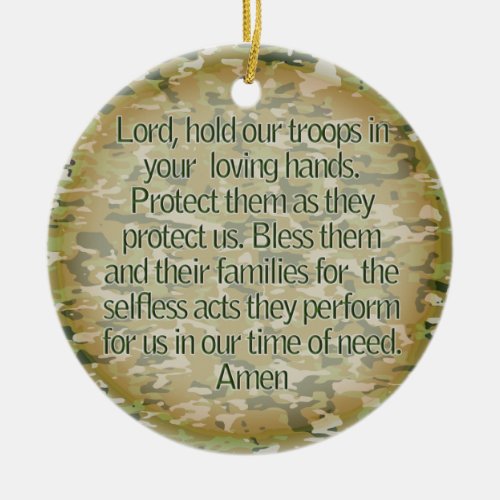 PRAYER FOR OUR SOLDIERS _ US MILITARY CERAMIC ORNAMENT