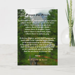 Prayer For Peace Card