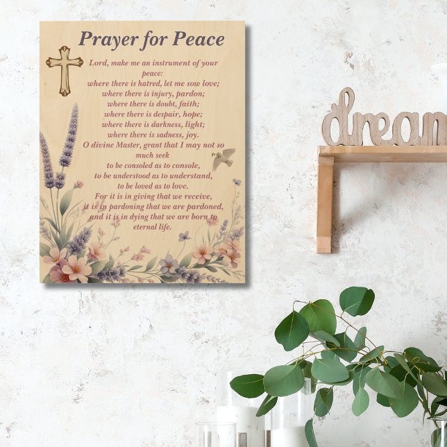 Prayer for Peace Inspirational Wooden Wall Art (Creator Uploaded)