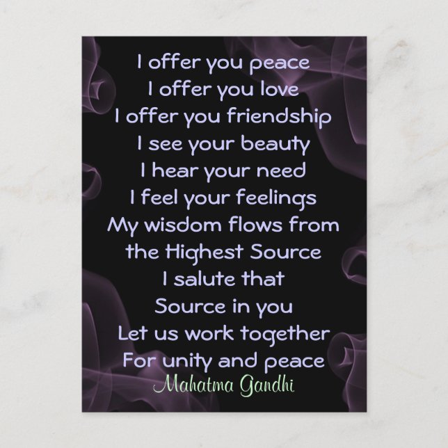 prayer for peace postcard (Front)