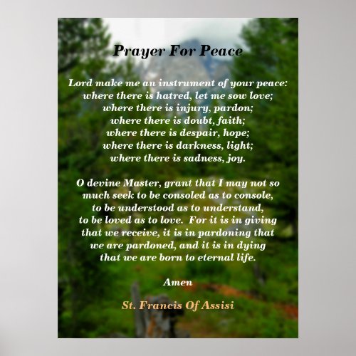 Prayer For Peace Poster