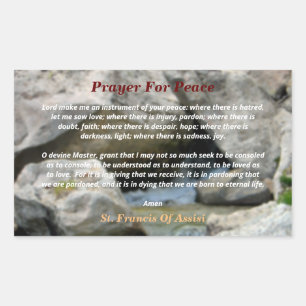 Prayer For Peace Rectangular Sticker