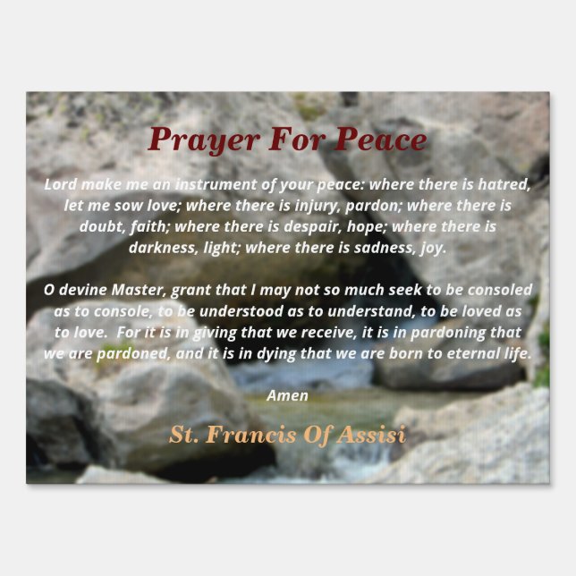 Prayer For Peace Sign (Front)