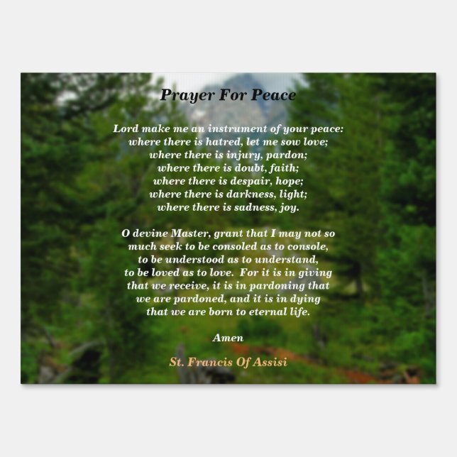 Prayer For Peace Sign (Front)