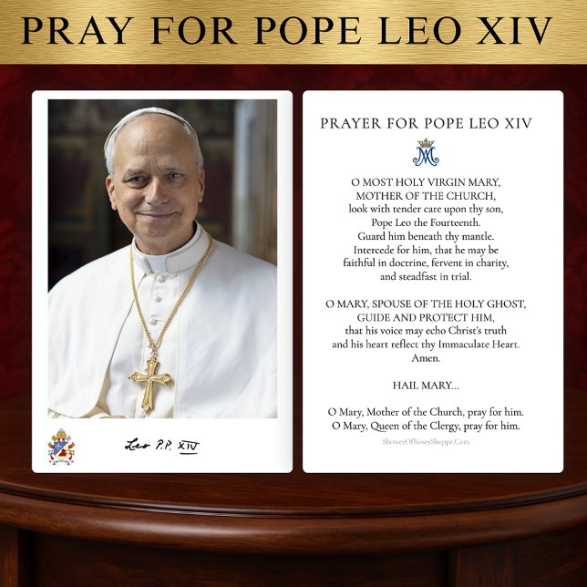 Prayer for Pope Leo XIV Holy Card  (Creator Uploaded)