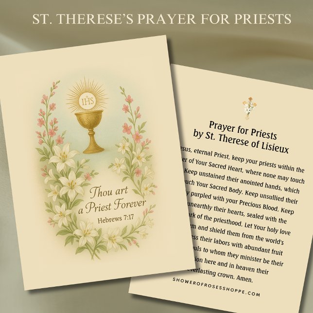 Prayer for Priests by St. Therese Holy Card (Creator Uploaded)
