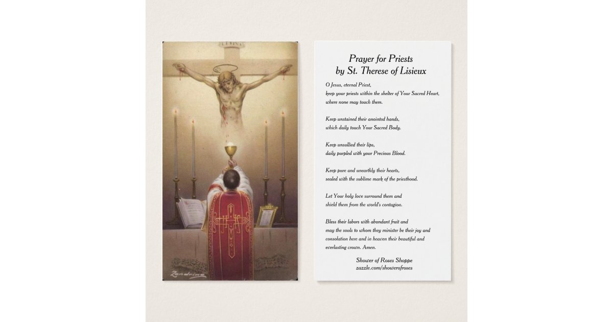Prayer for Priests by St. Therese Holy Card | Zazzle