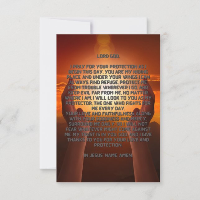 Prayer For Protection Flat Greeting Card (Front)