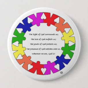 Prayer for Protection in Hands and Hearts Circle Button