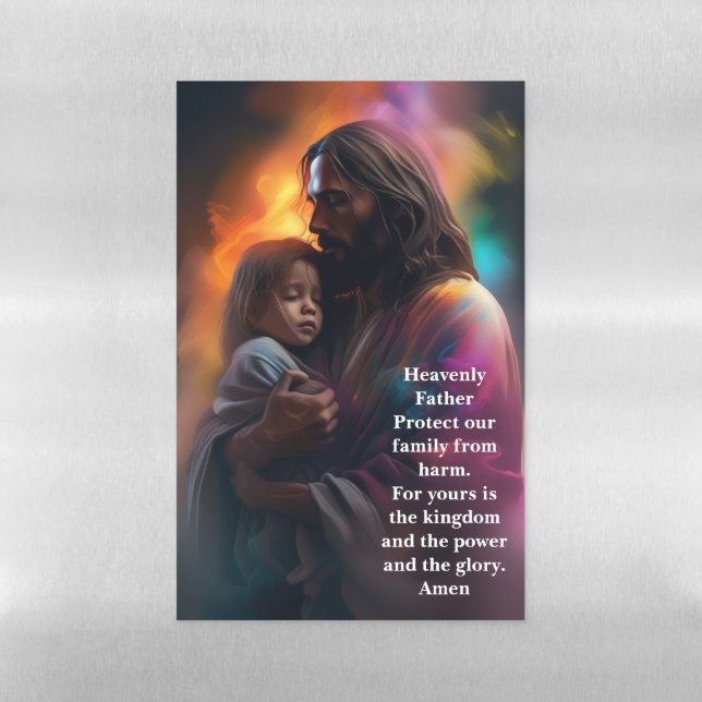 Prayer for Protection Jesus with Child Christian Magnetic Dry Erase Sheet (Vertical)