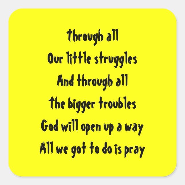 Prayer for relief square sticker (Front)