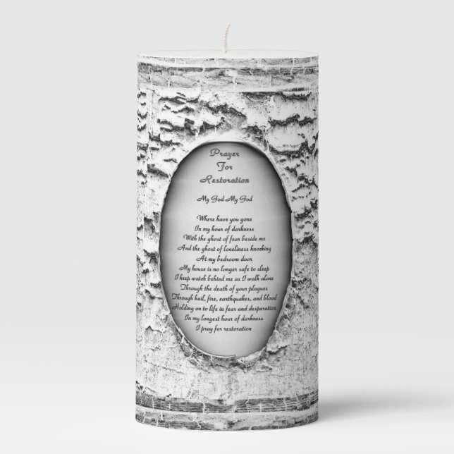 Prayer For Restoration Pillar Candle (Front)