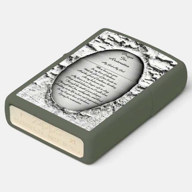 Prayer For Restoration Zippo Lighter (Angle)