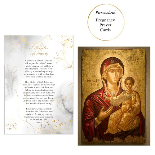 Prayer for Safe Pregnancy Orthodox Christian Card