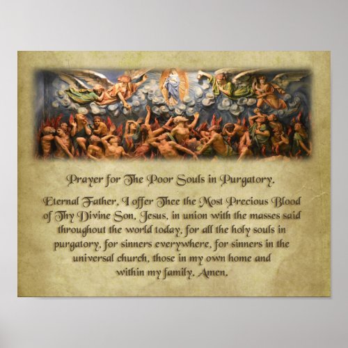 Prayer for The Poor Souls in Purgatory Poster