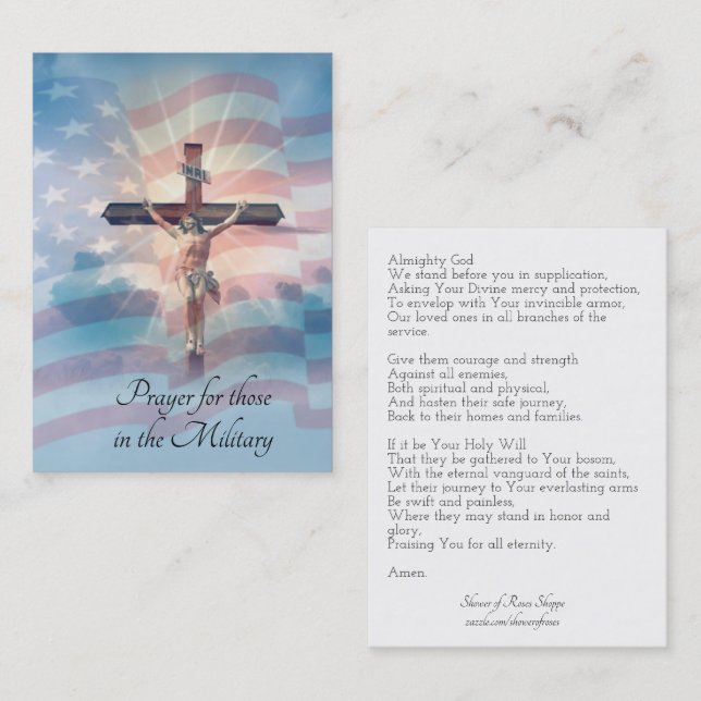Prayer for those in the Military Service Holy Card (Front/Back)