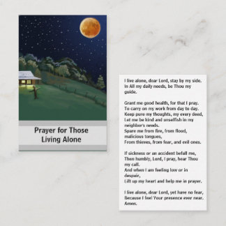 Prayer for those living alone card