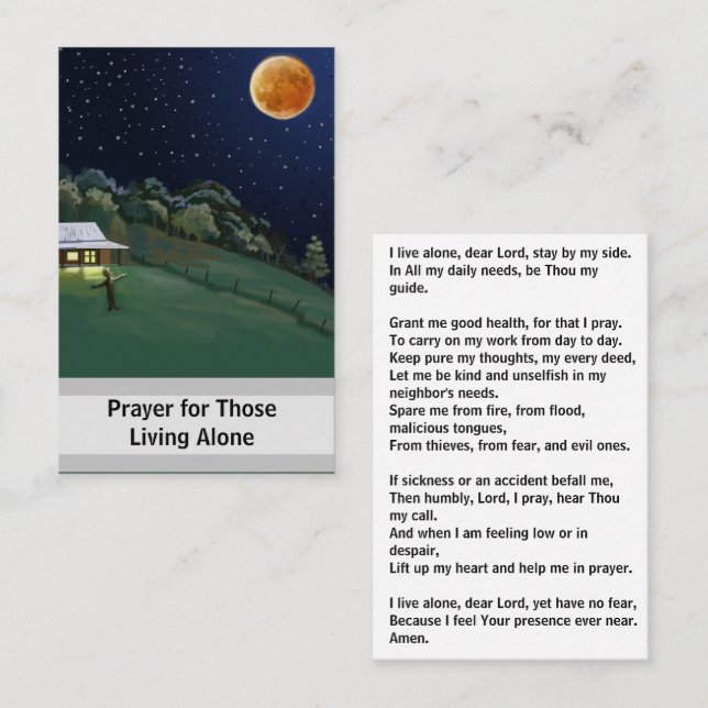 Prayer for those living alone card (Front/Back)