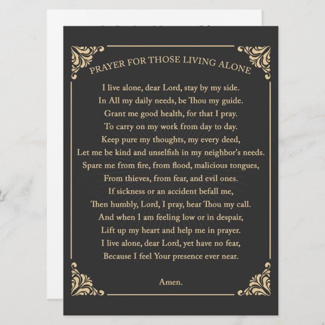 prayer for those living alone invitation (Front/Back)