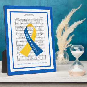 Prayer for Ukraine Hymn Sheet Music Tabletop Plaque