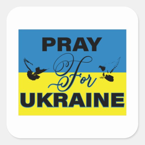 Prayer for Ukraine Square Sticker