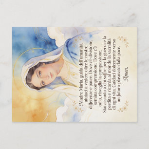 prayer for world peace in italian  postcard