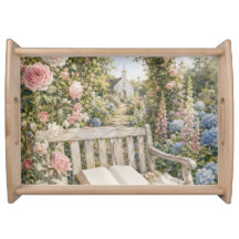 Prayer Garden Bench Chapel Watercolor