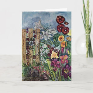 "Prayer Garden With Rosary" Sympathy Card