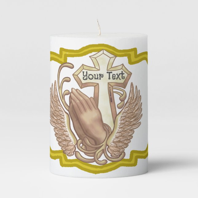 Prayer Hands Christian  Candle (Front)