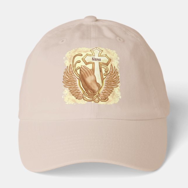Prayer Hands Christian Cross Hat (Front)