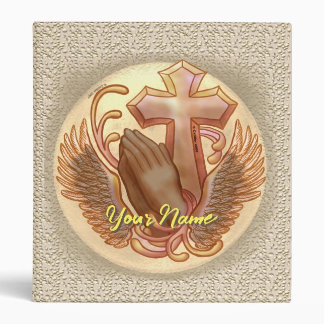 Prayer Hands Cross Christian binder (Front)