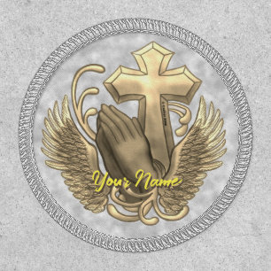 Prayer Hands Cross Christian Patch
