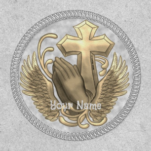 Prayer Hands Cross Christian Patch
