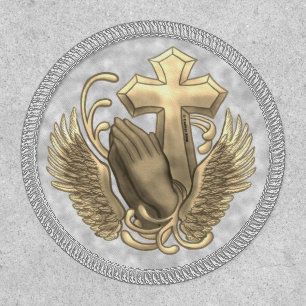 Prayer Hands Cross Christian Patch