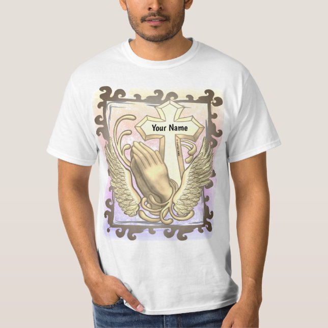 Prayer Hands Cross T-Shirt (Front)