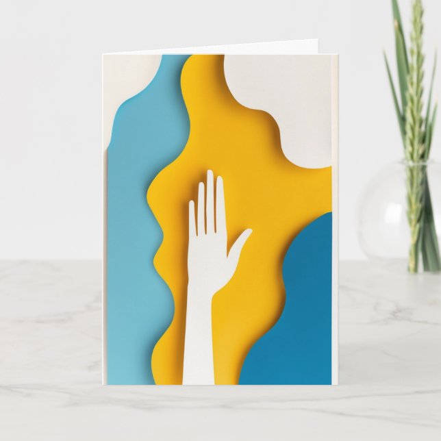 Prayer Hands in Vibrant Layers Card (Front)