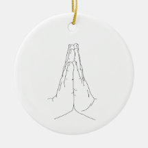 Prayer Hands, Simple Line Art Sticker