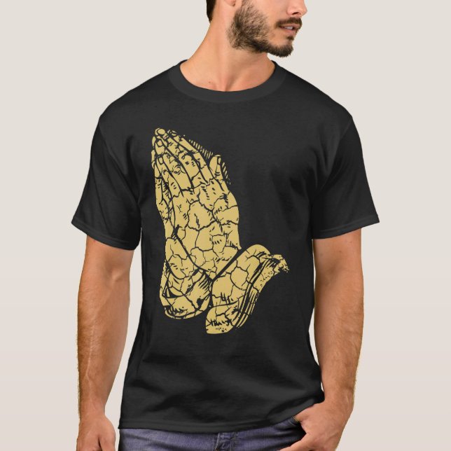 Prayer Hands Trendy Distressed T-Shirt (Front)