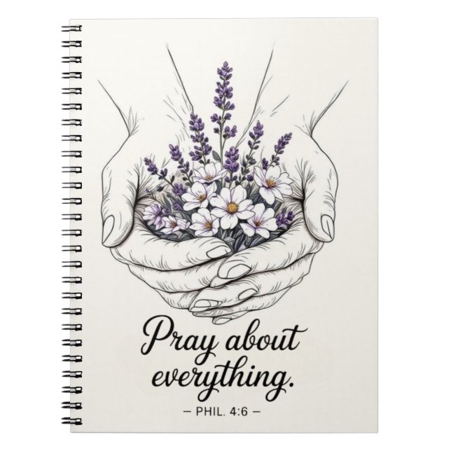 Prayer Hands with Lavender - Devotional Journal (Front)