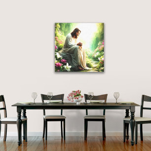 PRAYER IN THE GARDEN OF FAITH CANVAS PRINT