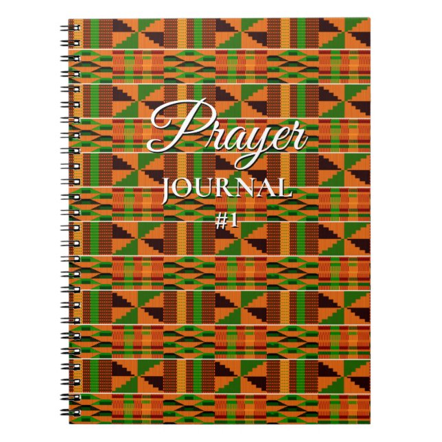 Prayer Journal African Kente K47 Spiral Notebook (Front)