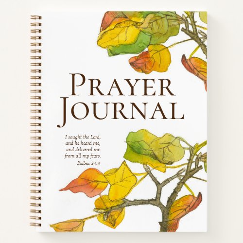 Prayer Journal Bible Verse Psalms 344 Tree Leaves