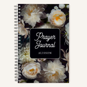 Prayer Journal Cream Roses and Flowers