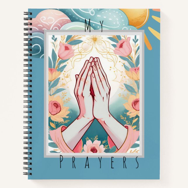 Prayer Journal / Floral Hands in Prayer Christian (Front)