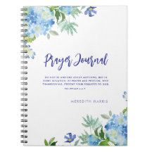 Prayer Journal Modern Watercolor Floral Notebook