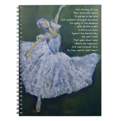 Prayer journal with ballerina  poetry