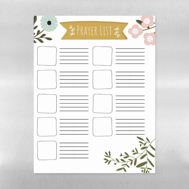 Prayer List Magnetic Dry Erase Sheet (Vertical)
